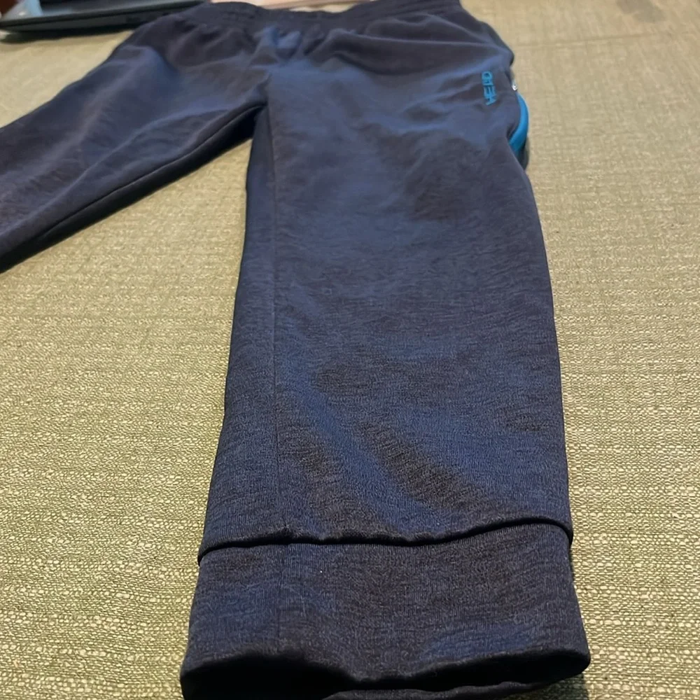 HEAD Boy's Fleece Navy Heather Blue Jogger Elastic Waistband Pants sz S EUC